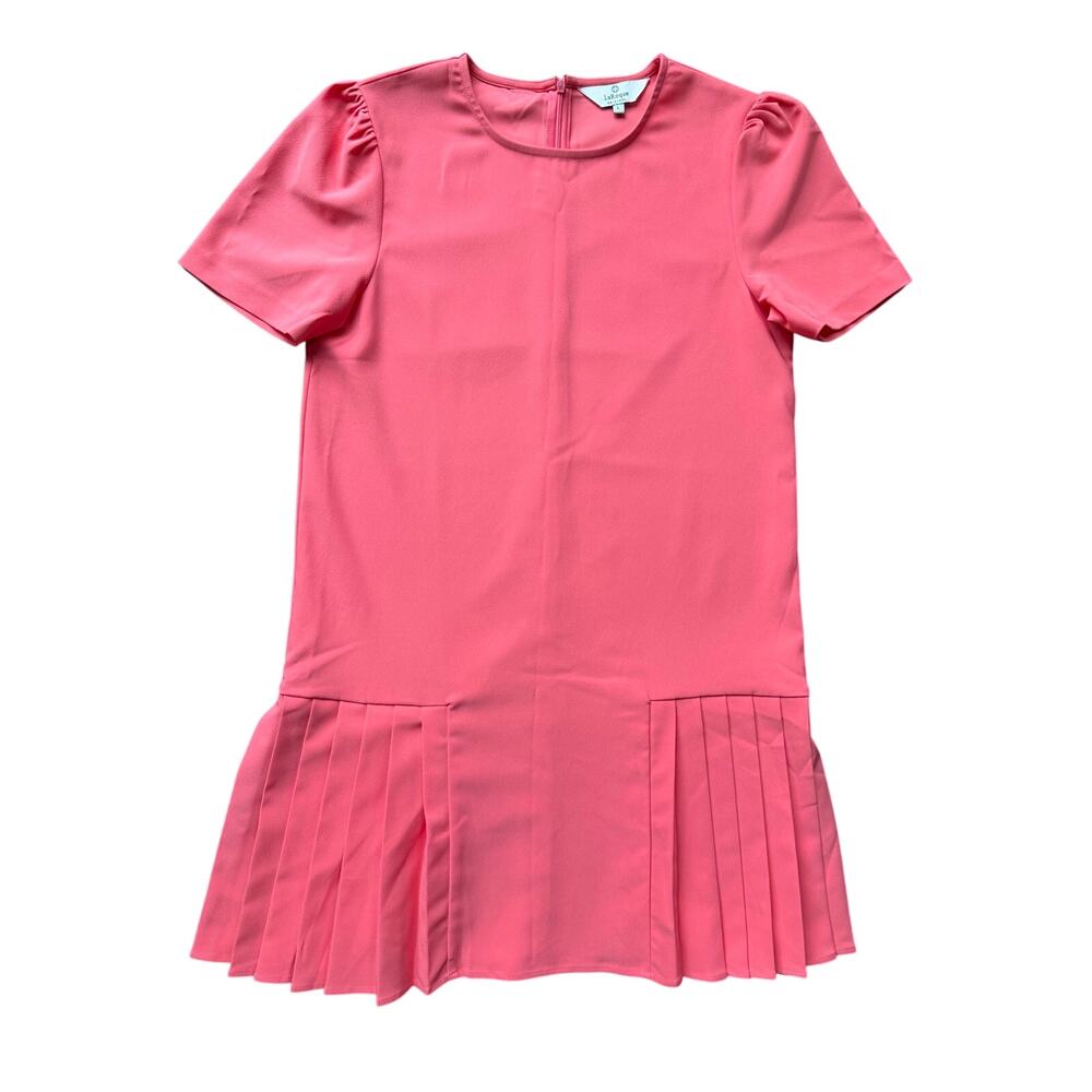 LaRoque pleated drop skirt dress large pink excellent condition